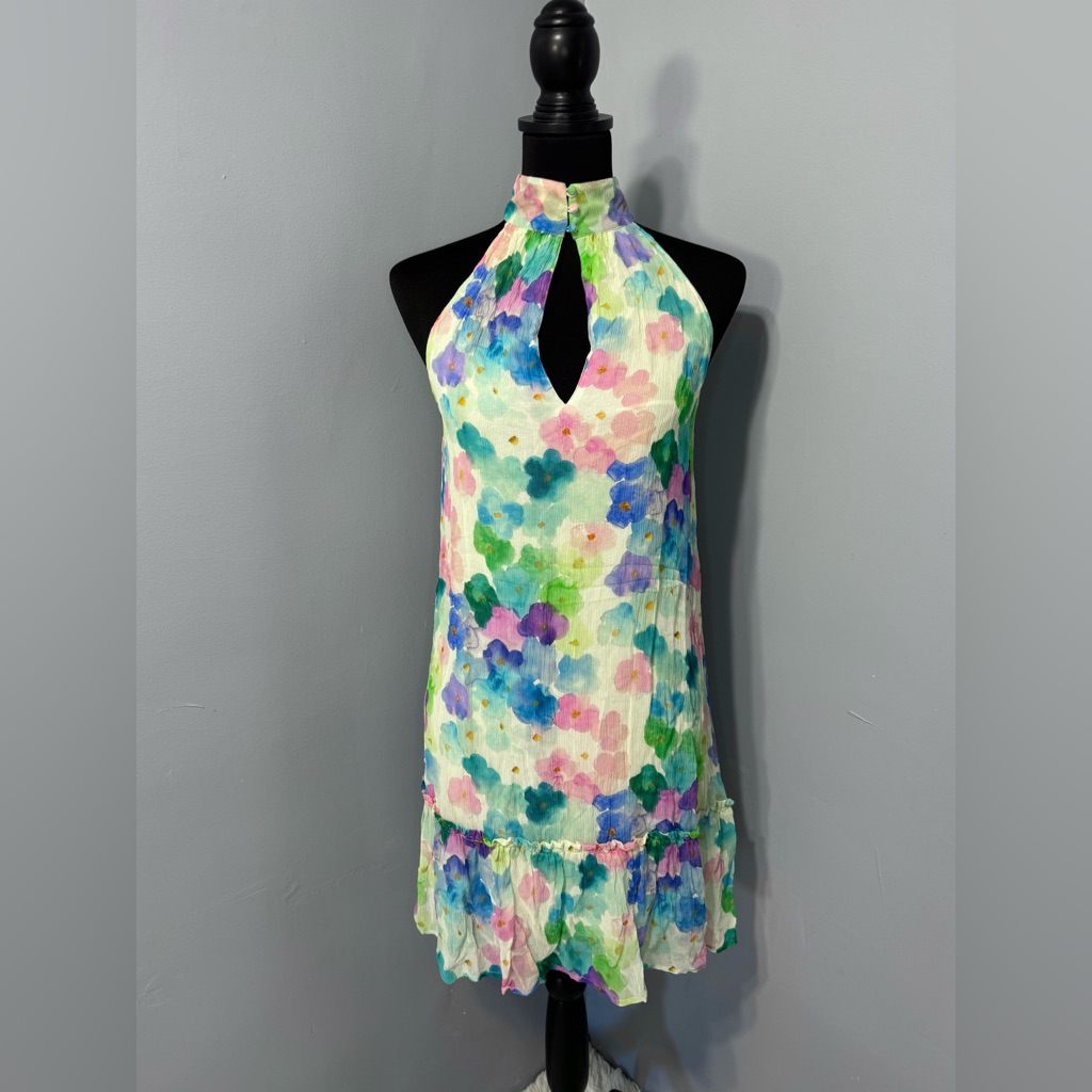 Paige Pastel Watercolor Floral Midi Dress Women’s Small
